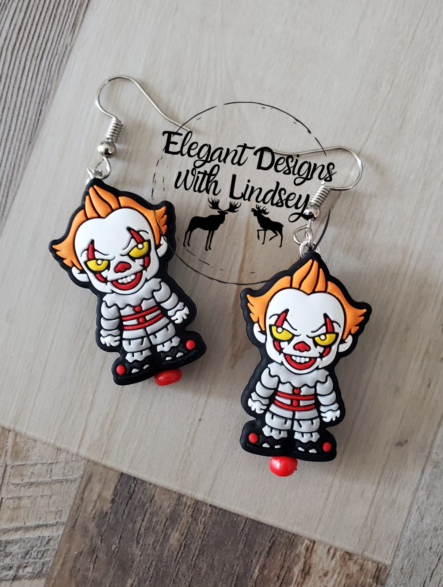 Clown Silicone Bead Earrings