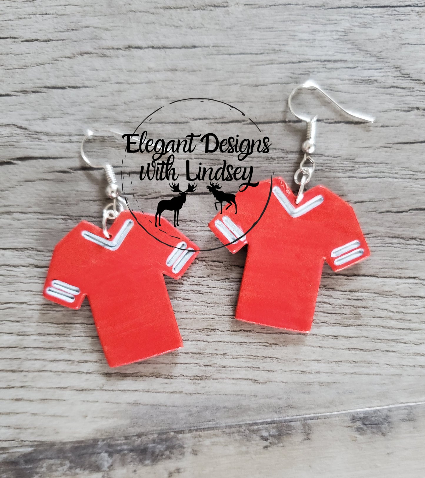 Football Jersey Genuine Leather Earrings