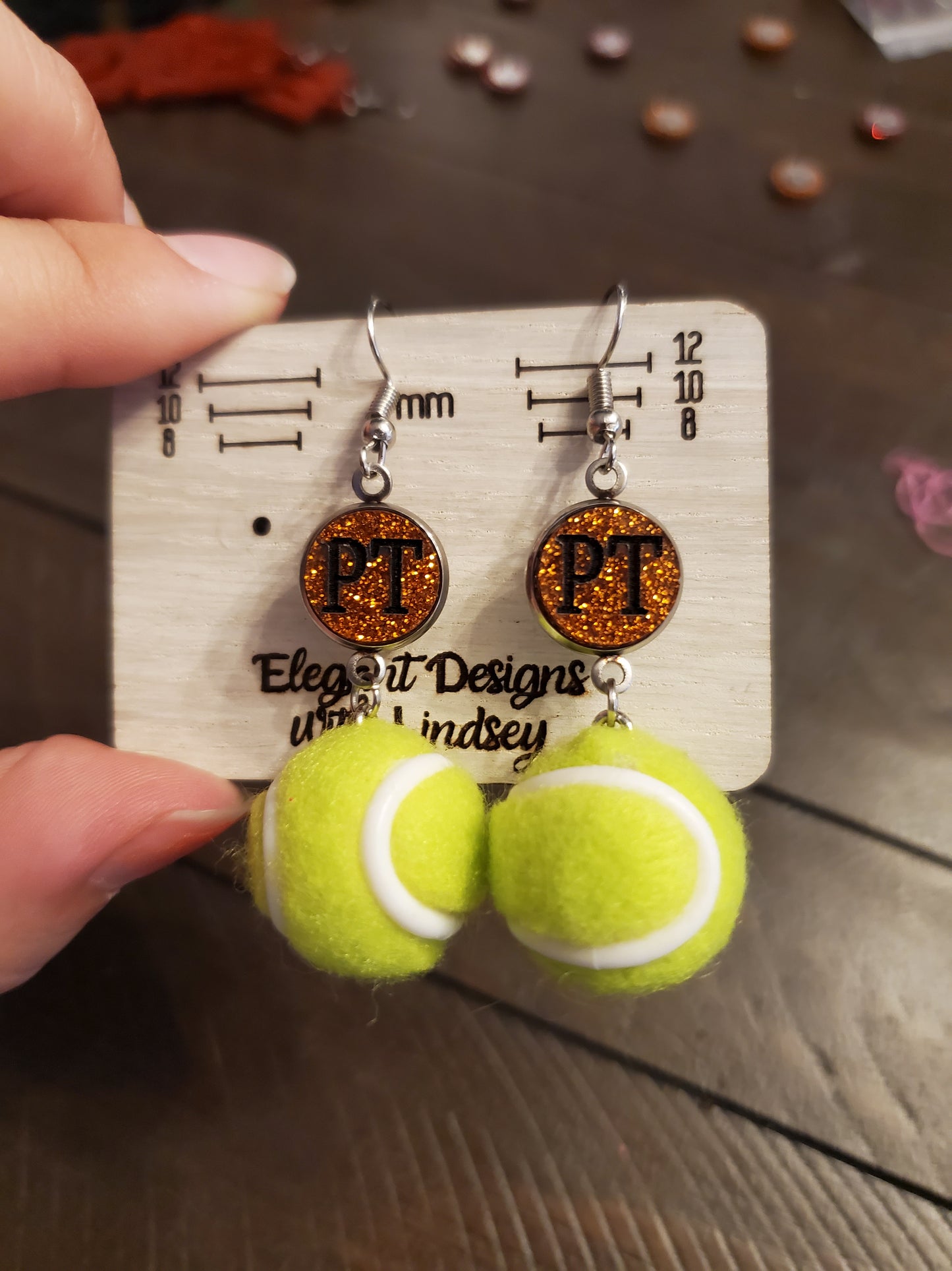 Tennis Ball Bead Earrings