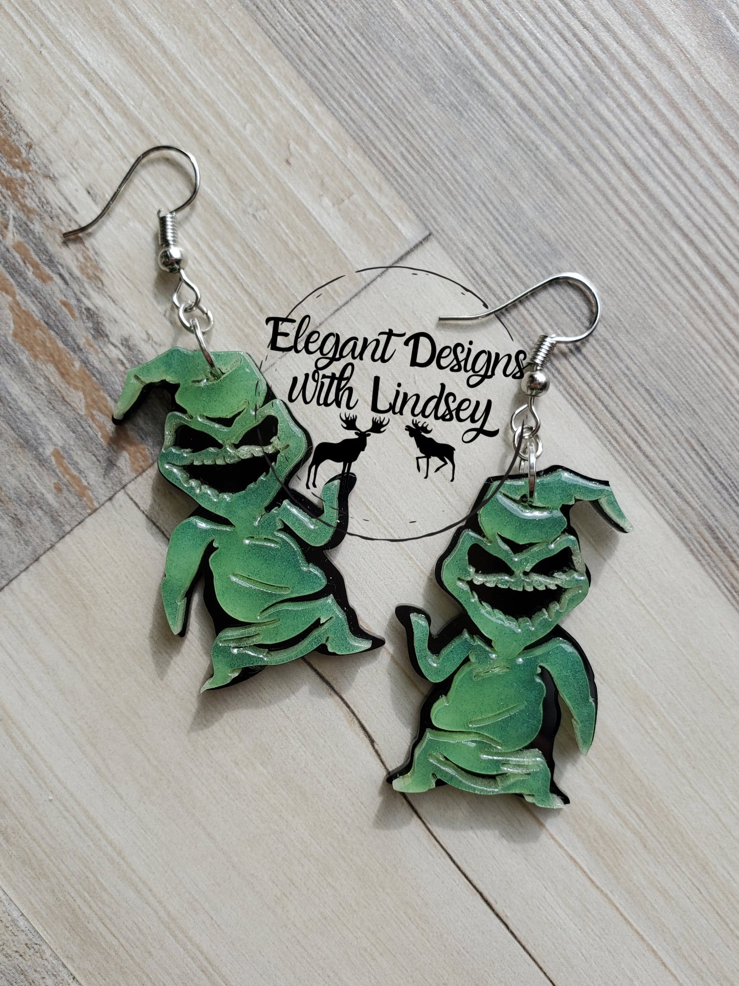 GLOW-IN-THE-DARK Boooogie Acrylic Earrings