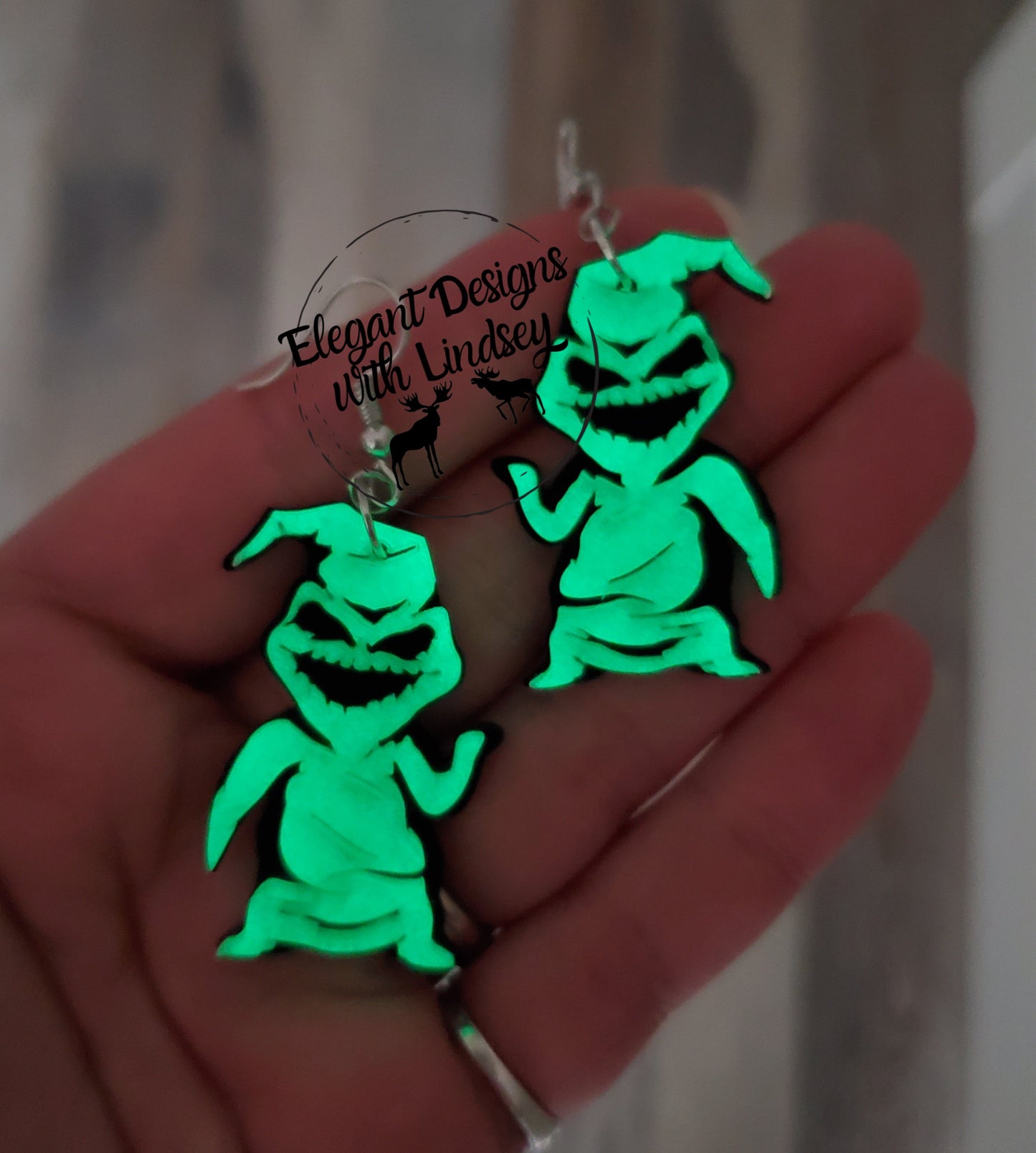 GLOW-IN-THE-DARK Boooogie Acrylic Earrings