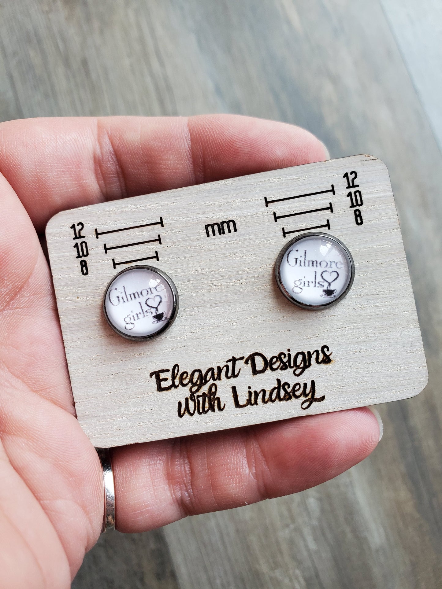 Glass G.G. Words Stud Earrings