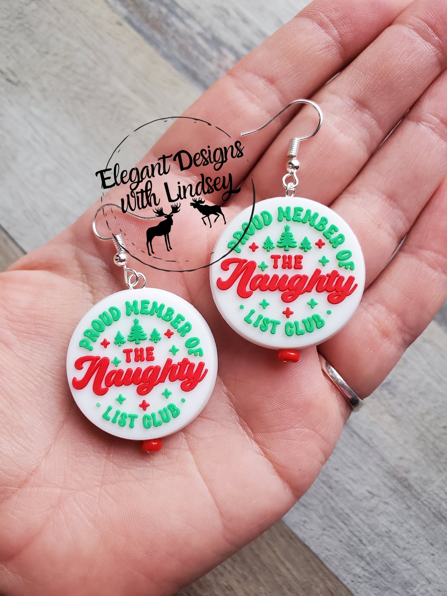 Naughty List Club Silicone Bead Earrings