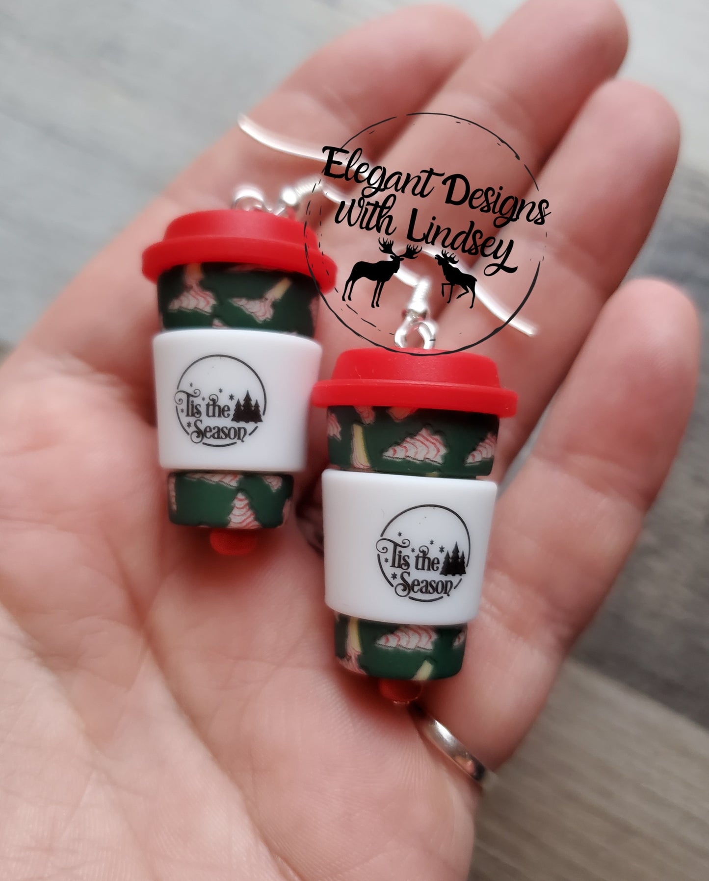 Tis The Season 3D Coffee Silicone Bead Earrings