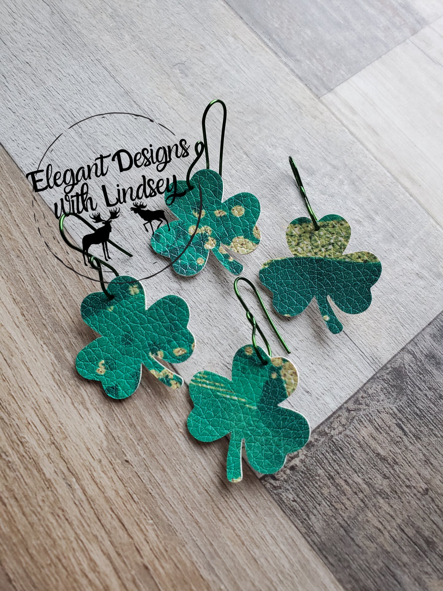 Clover Faux leather earrings