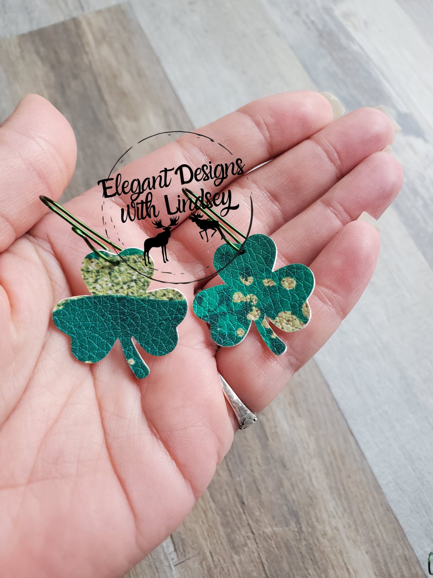 Clover Faux leather earrings