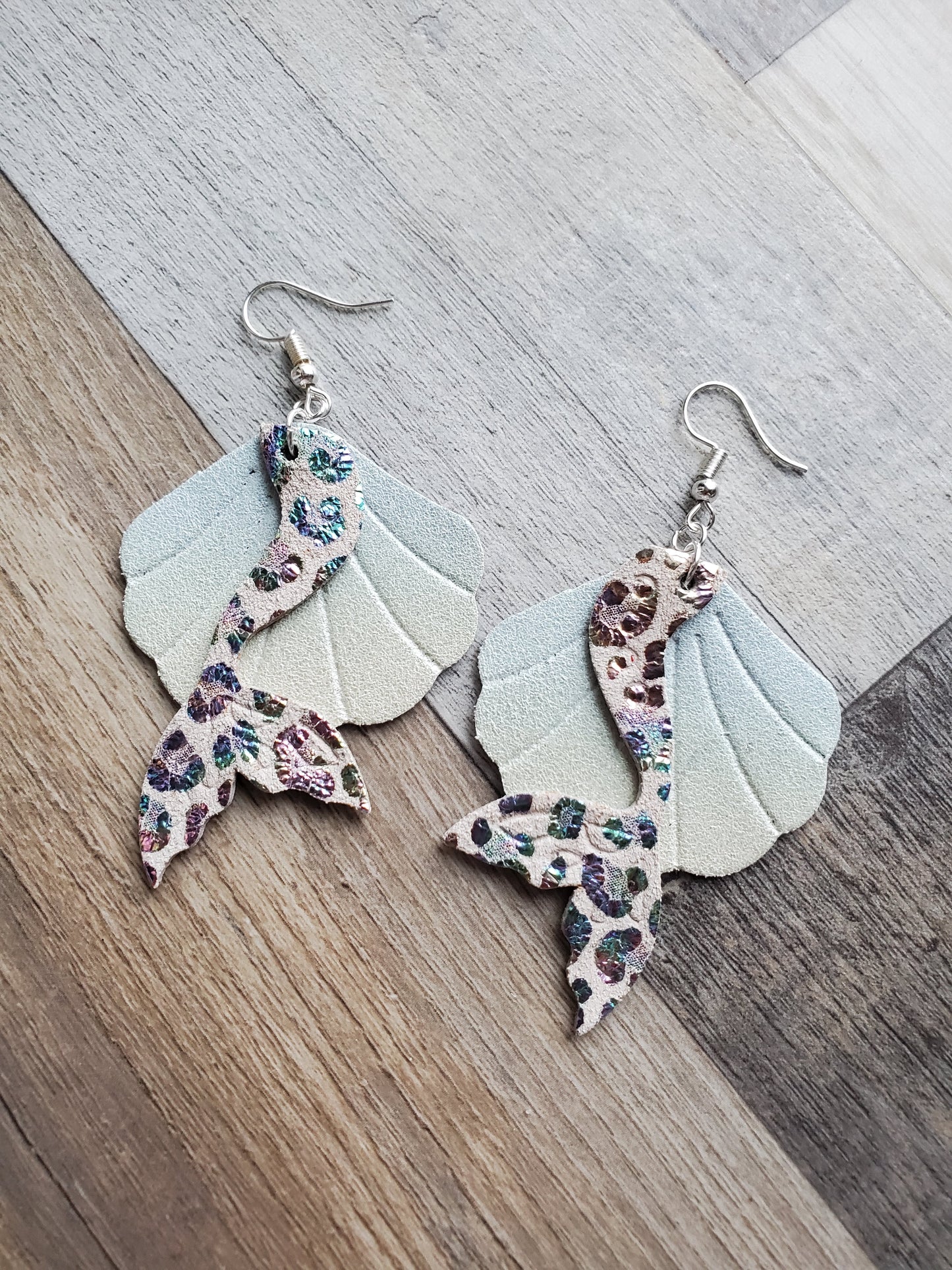 Under The Sea Genuine leather earrings