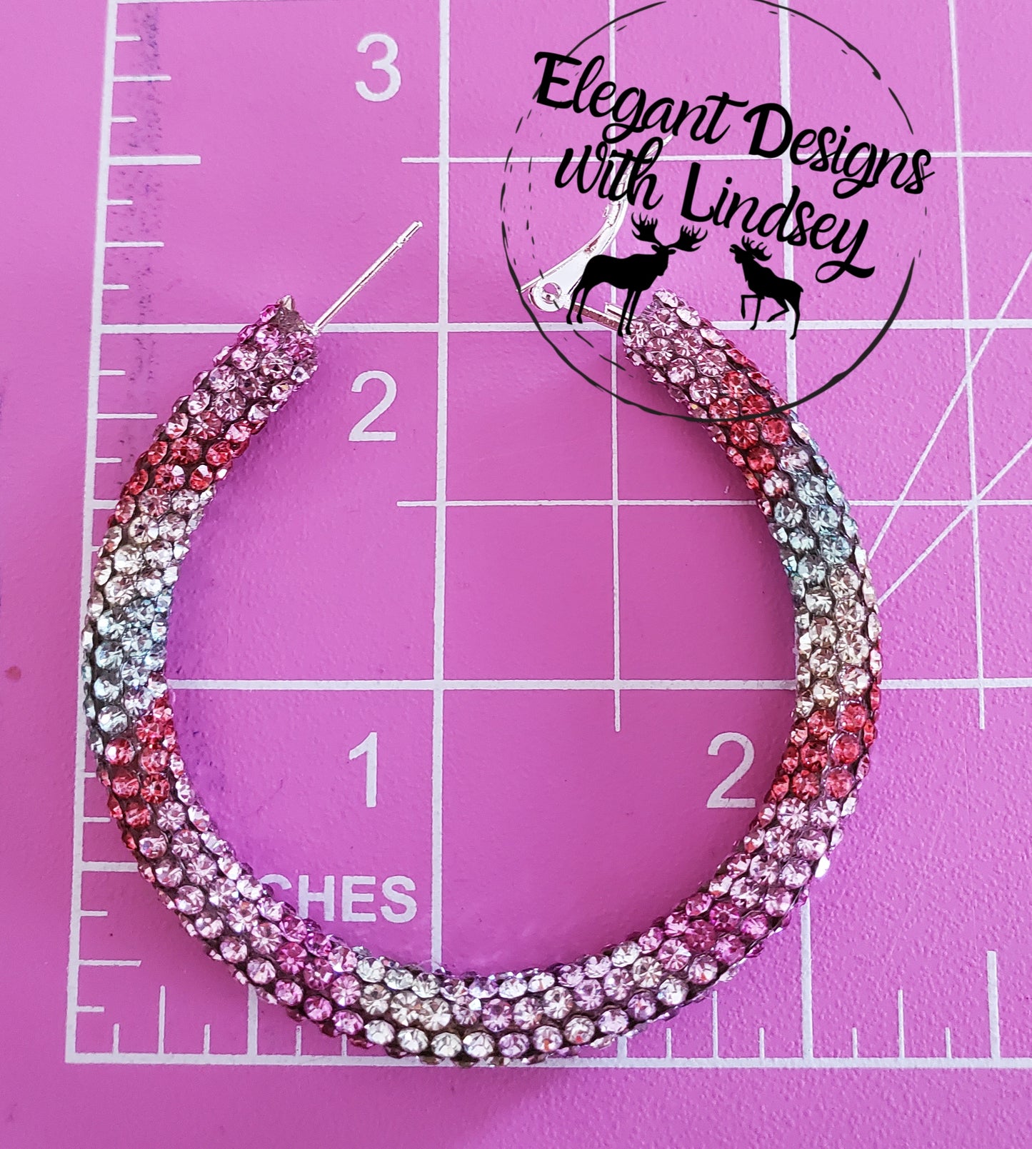 Spring Fling Rhinestone Hoop Earrings