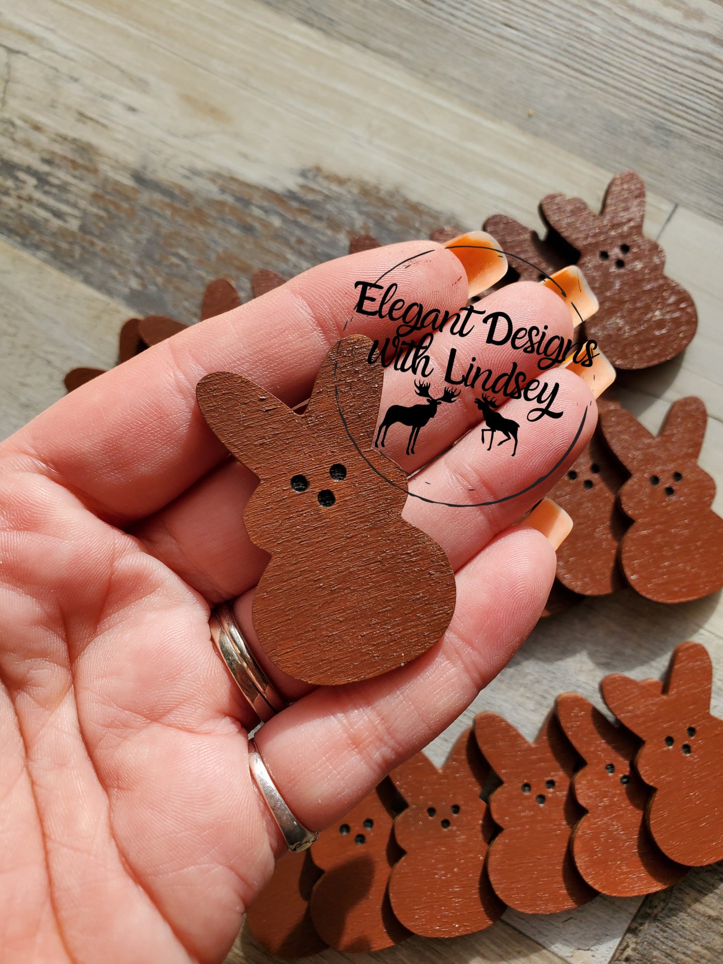 Blank Bunny Easter Egg Wood Tokens