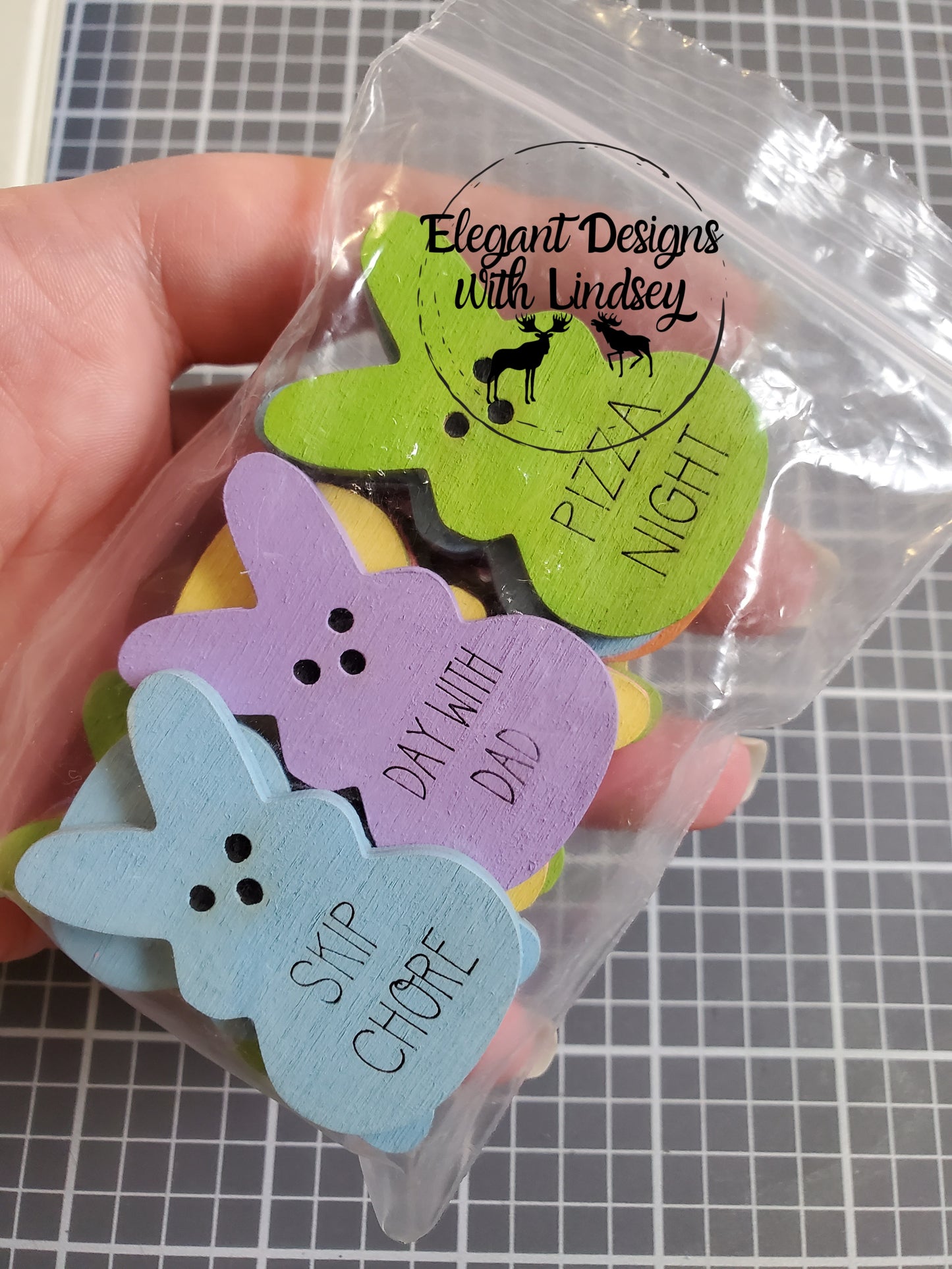 Full Set Bunny Easter Egg Wood Tokens