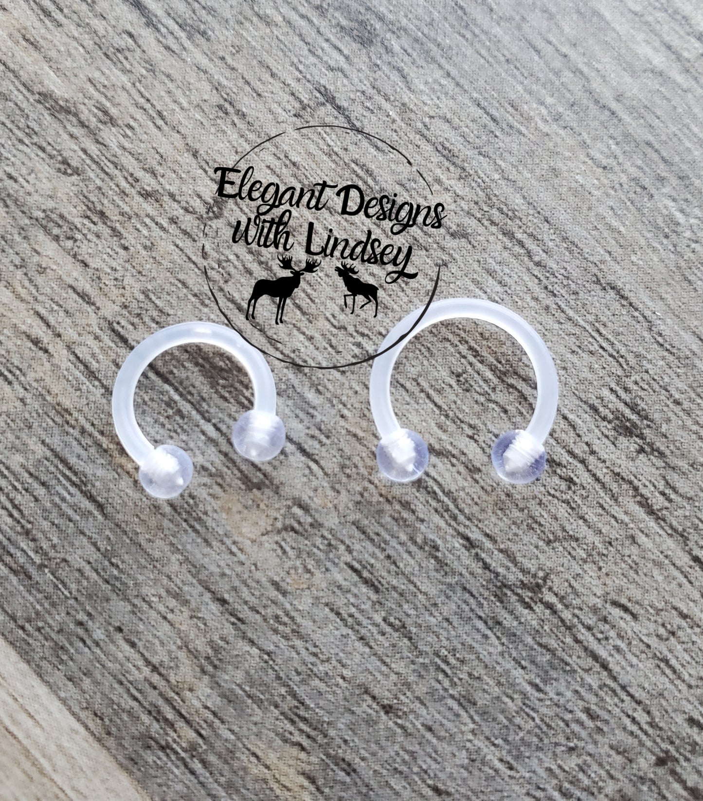 Acrylic Horseshoe Barbell Earrings 10pk