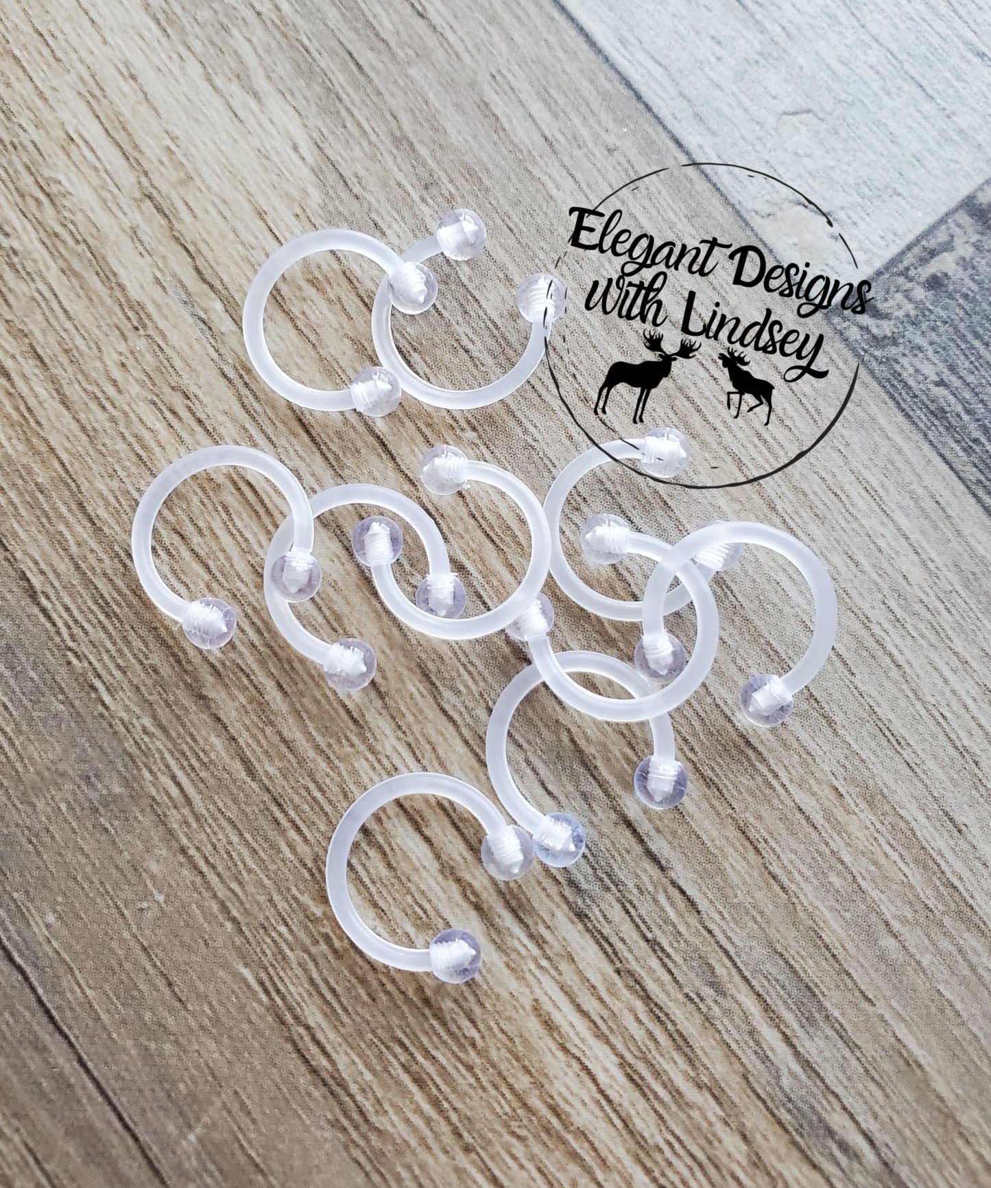 Acrylic Horseshoe Barbell Earrings 10pk