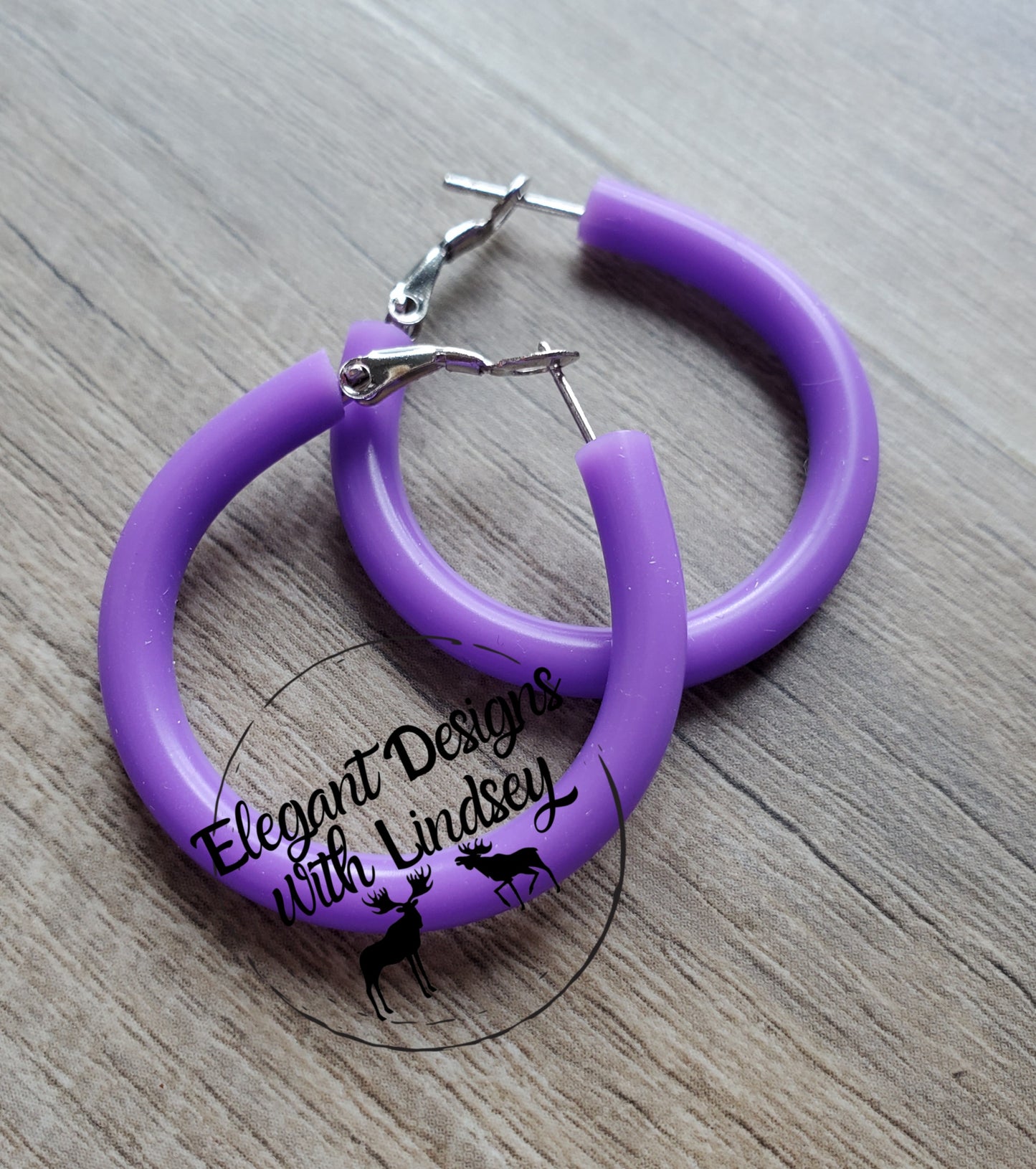 Pool Party Purple Hoop Earrings
