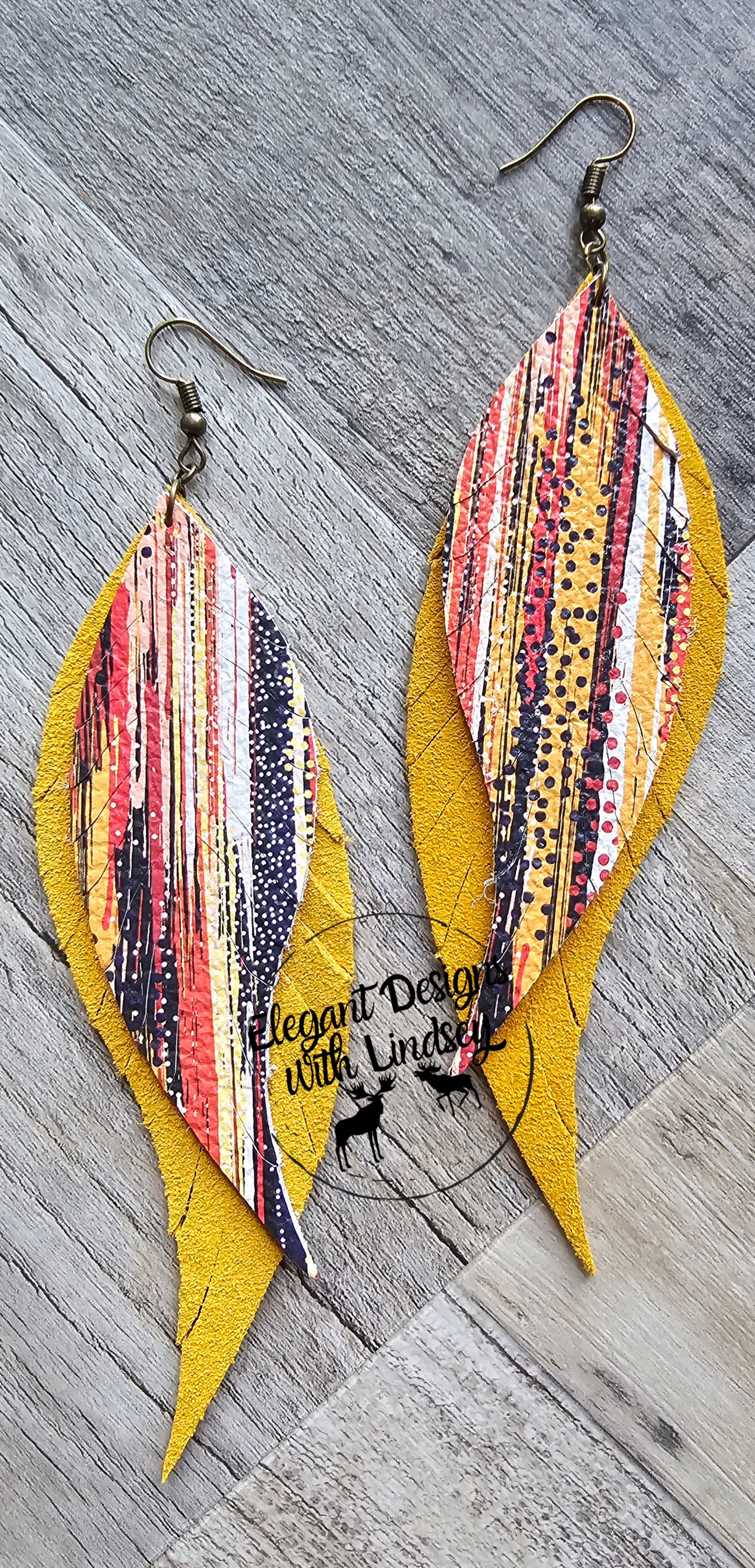 Genuine Leather Feather Earrings Boho