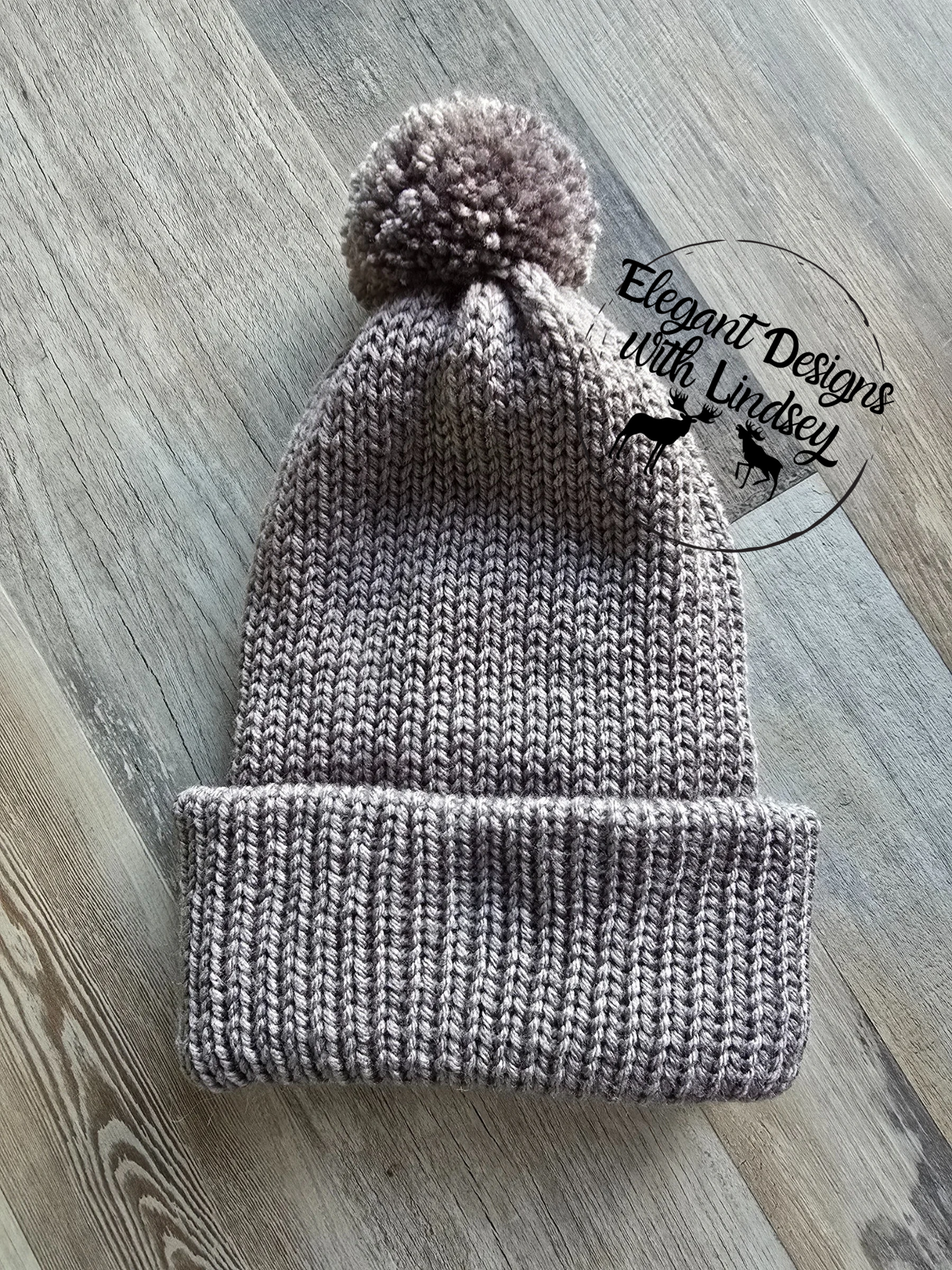 Titanium Gray Winters Hat with Pom