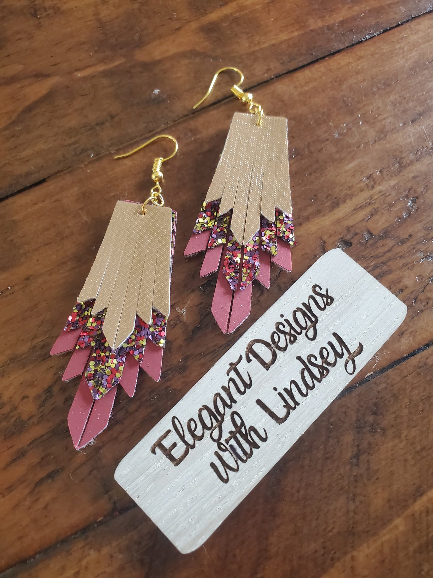 Mini Boho Fringe faux leather earrings