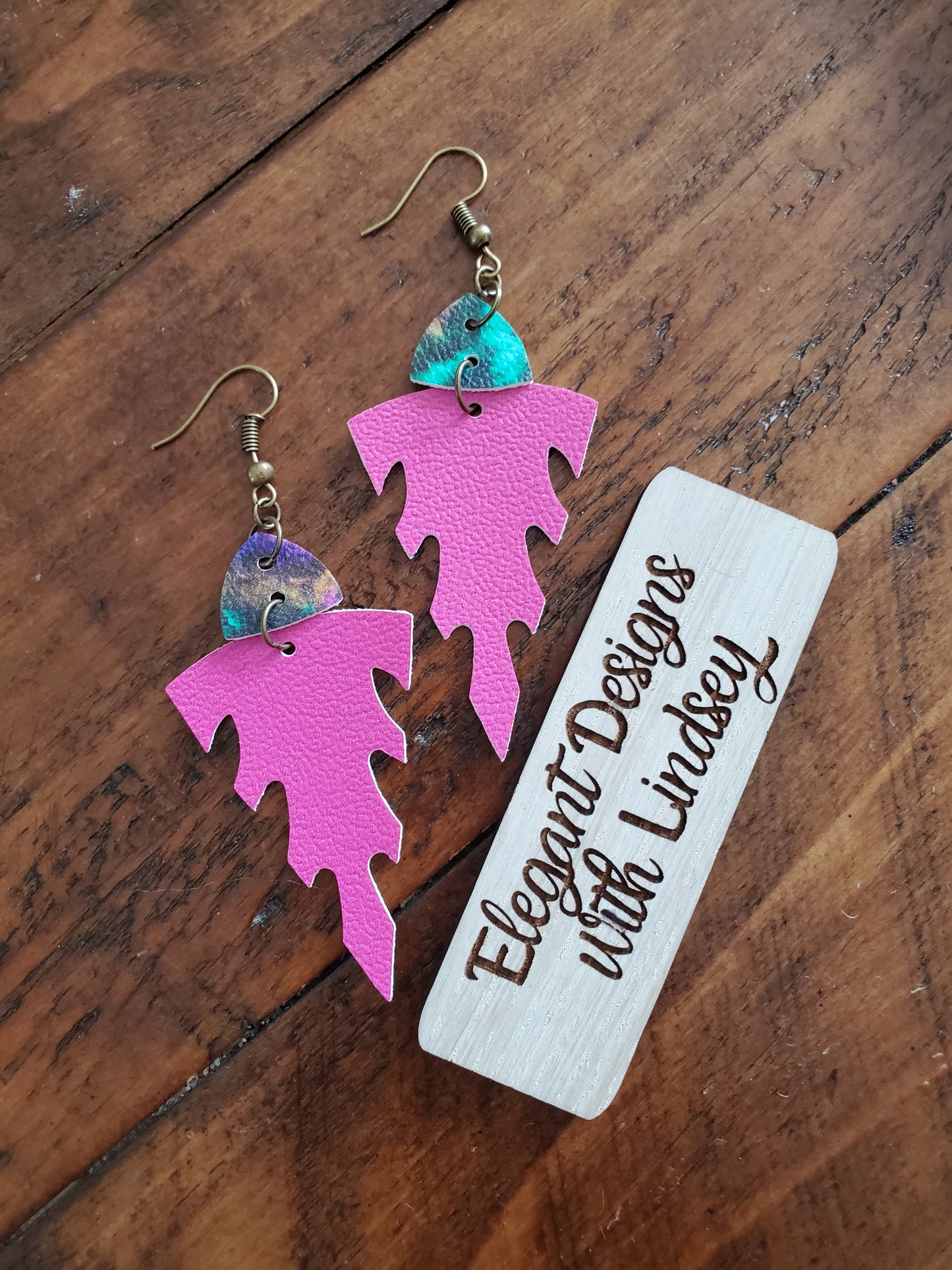 Purple Aztec warrior Faux leather earrings