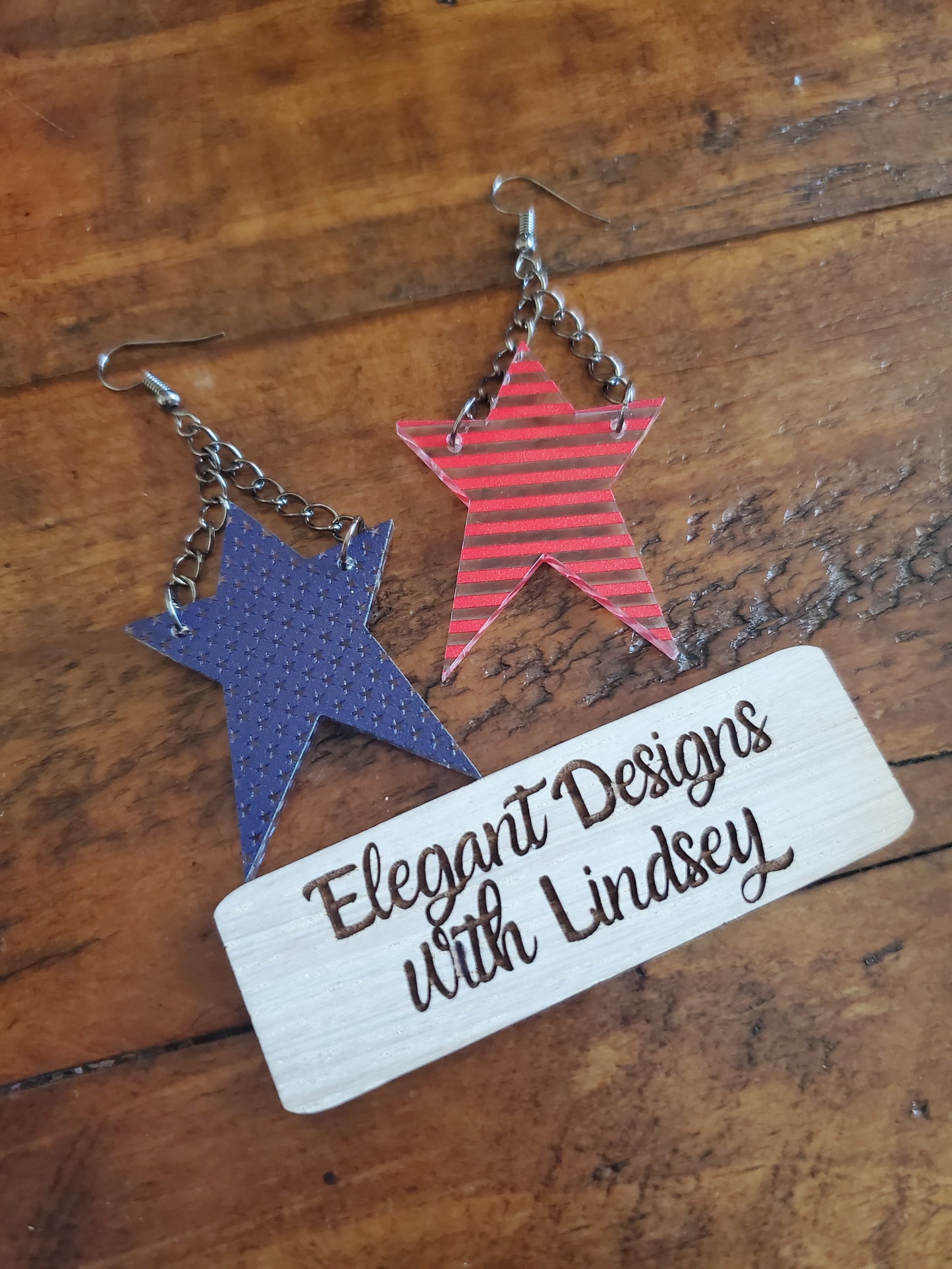 Patriotic Stars Acrylic Earrings