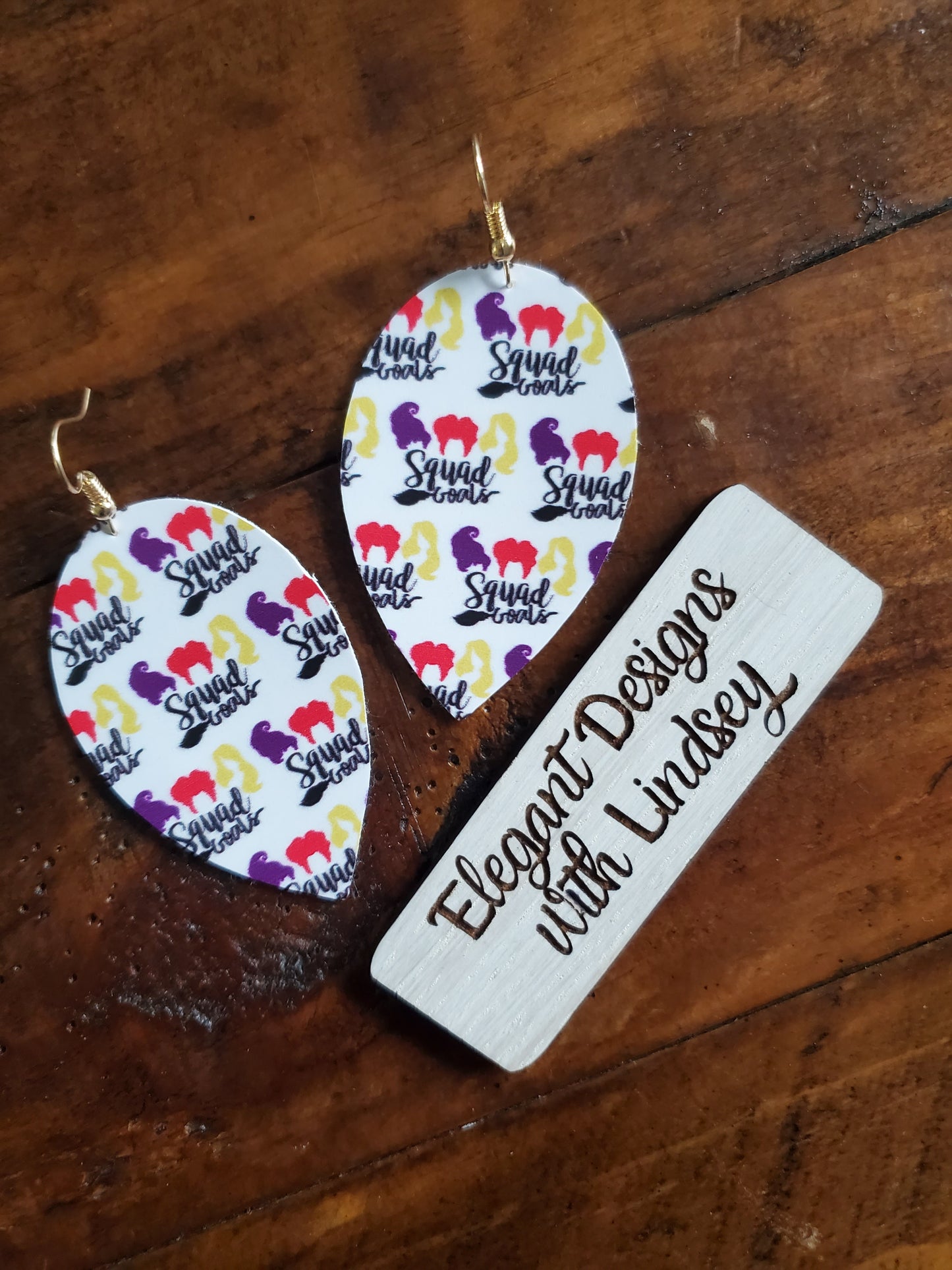 Squad goals Faux leather earrings