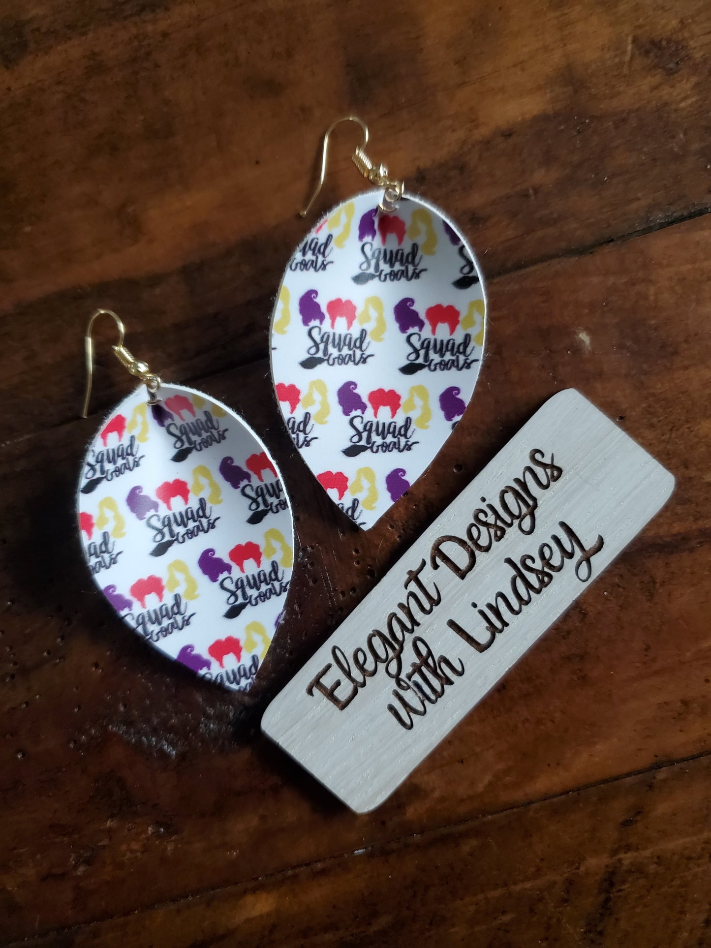 Squad goals Faux leather earrings