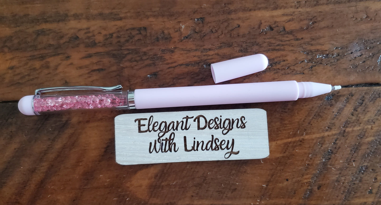 Pink rhinestone pen