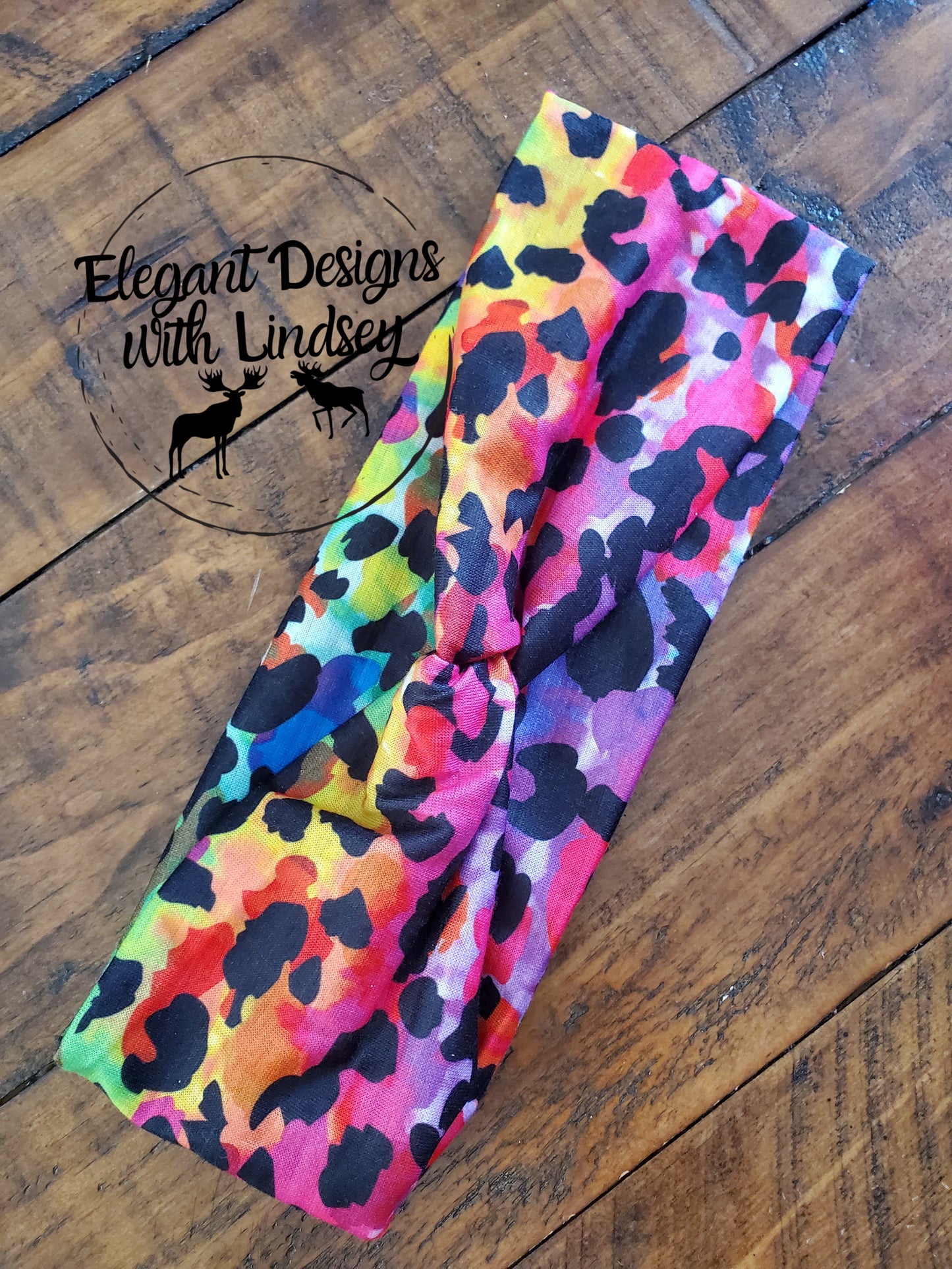 Infinity rainbow cheetah headband