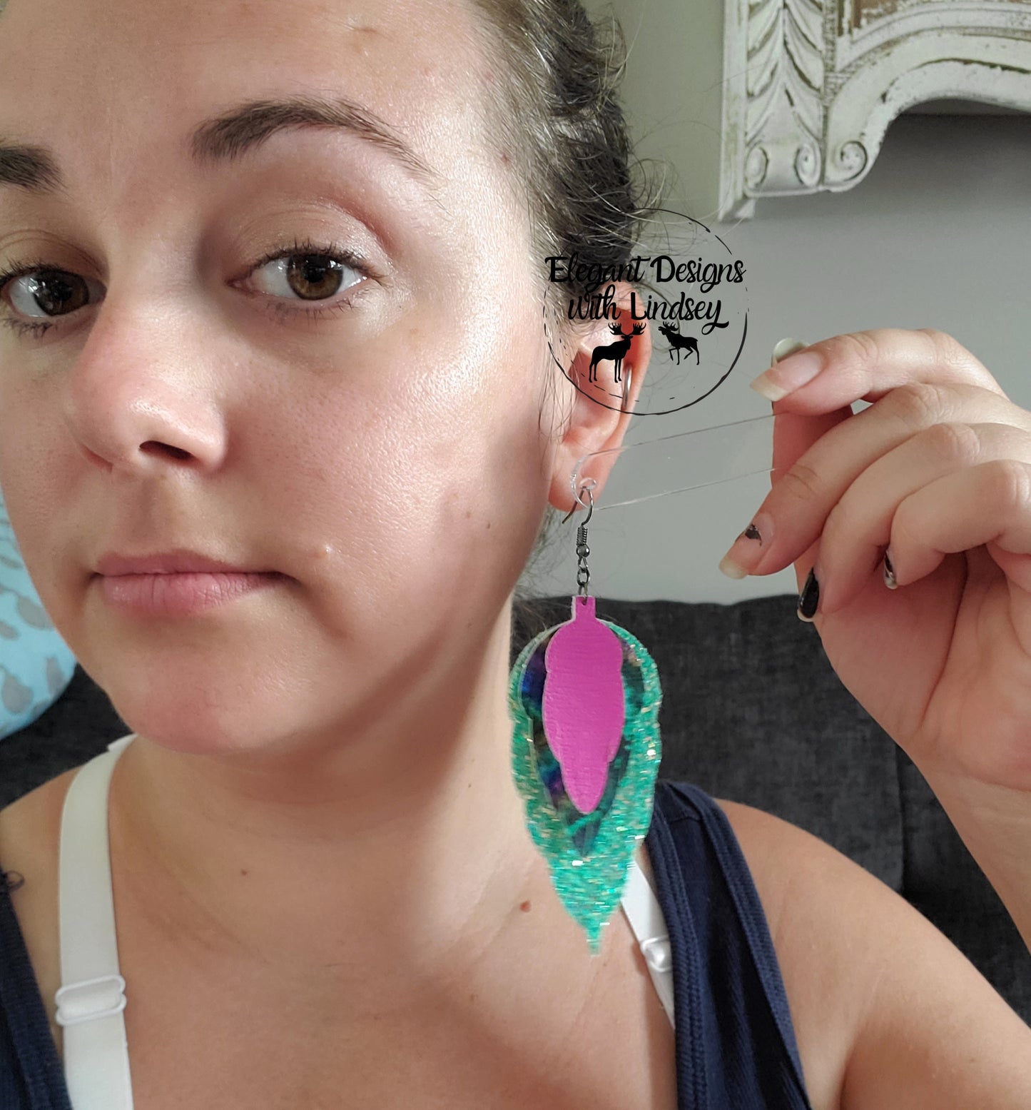 Dakota tye-dye fringe faux leather earrings
