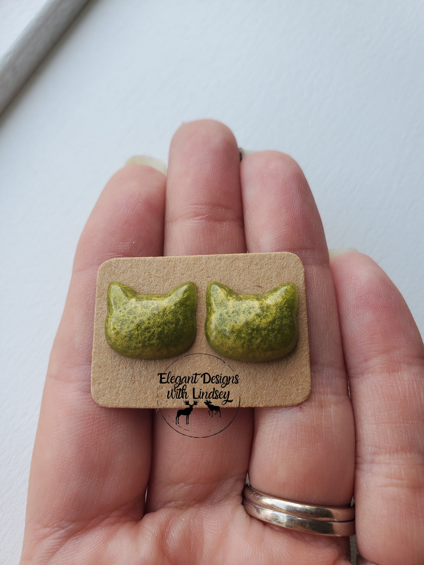 Cat Resin Stud Earrings