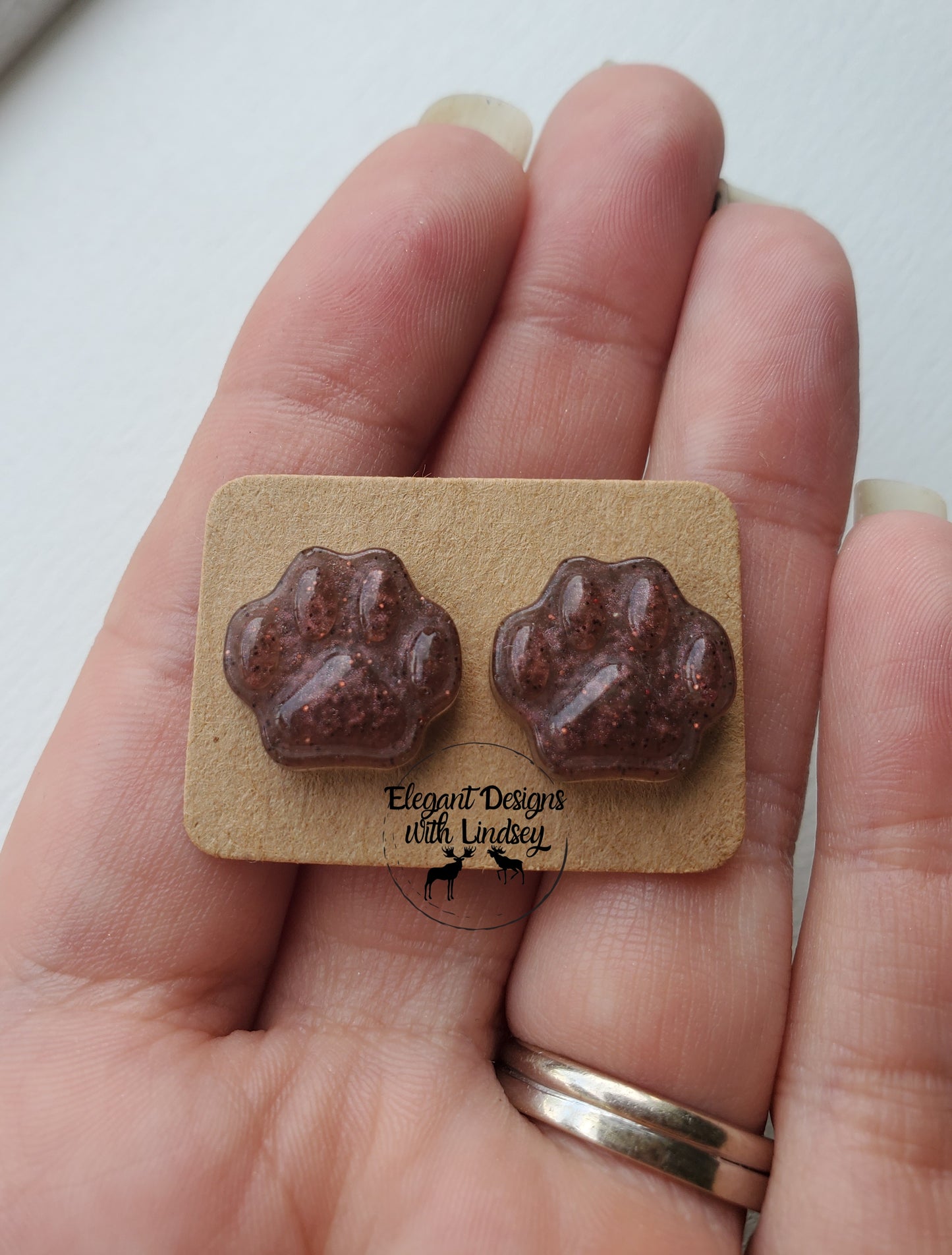 PawPrints Resin Stud Earrings