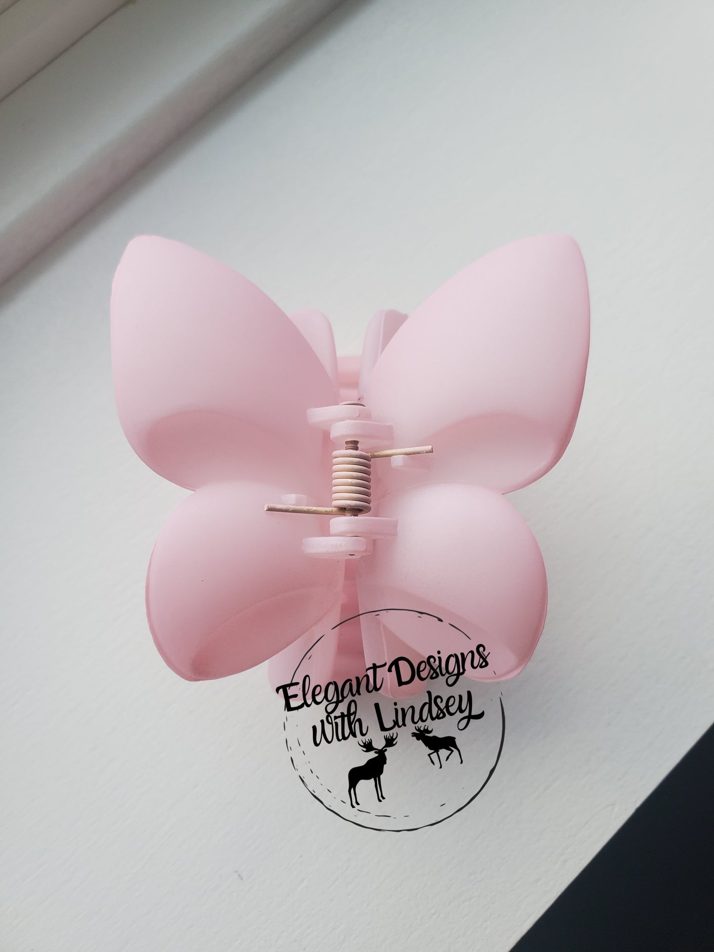 Pink Butterfly hair Clip