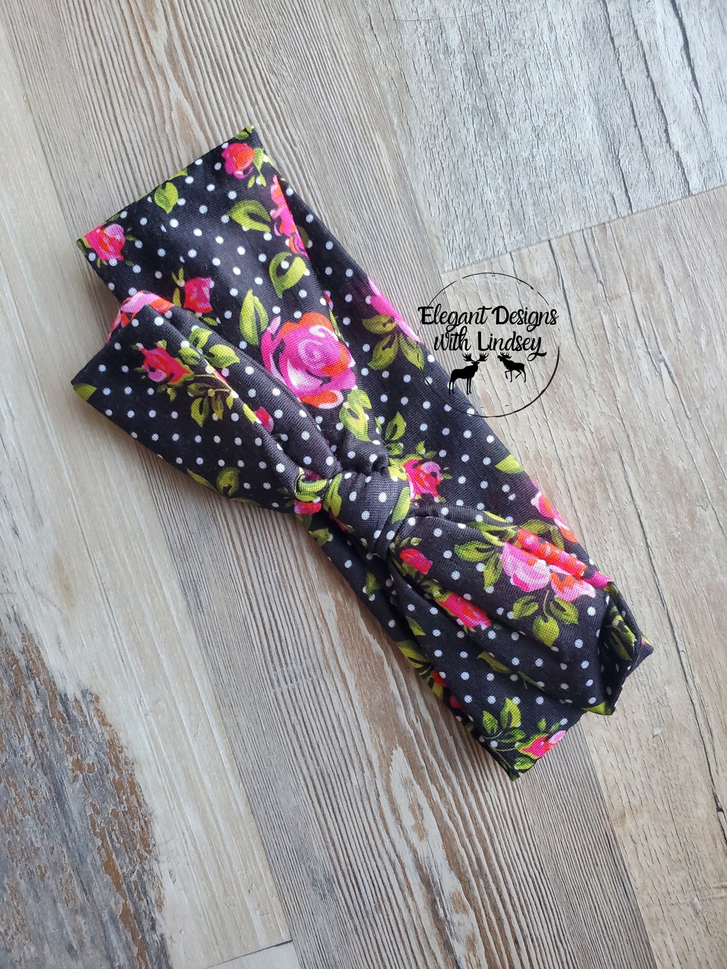 Black Toddler Floral Infinity Headband
