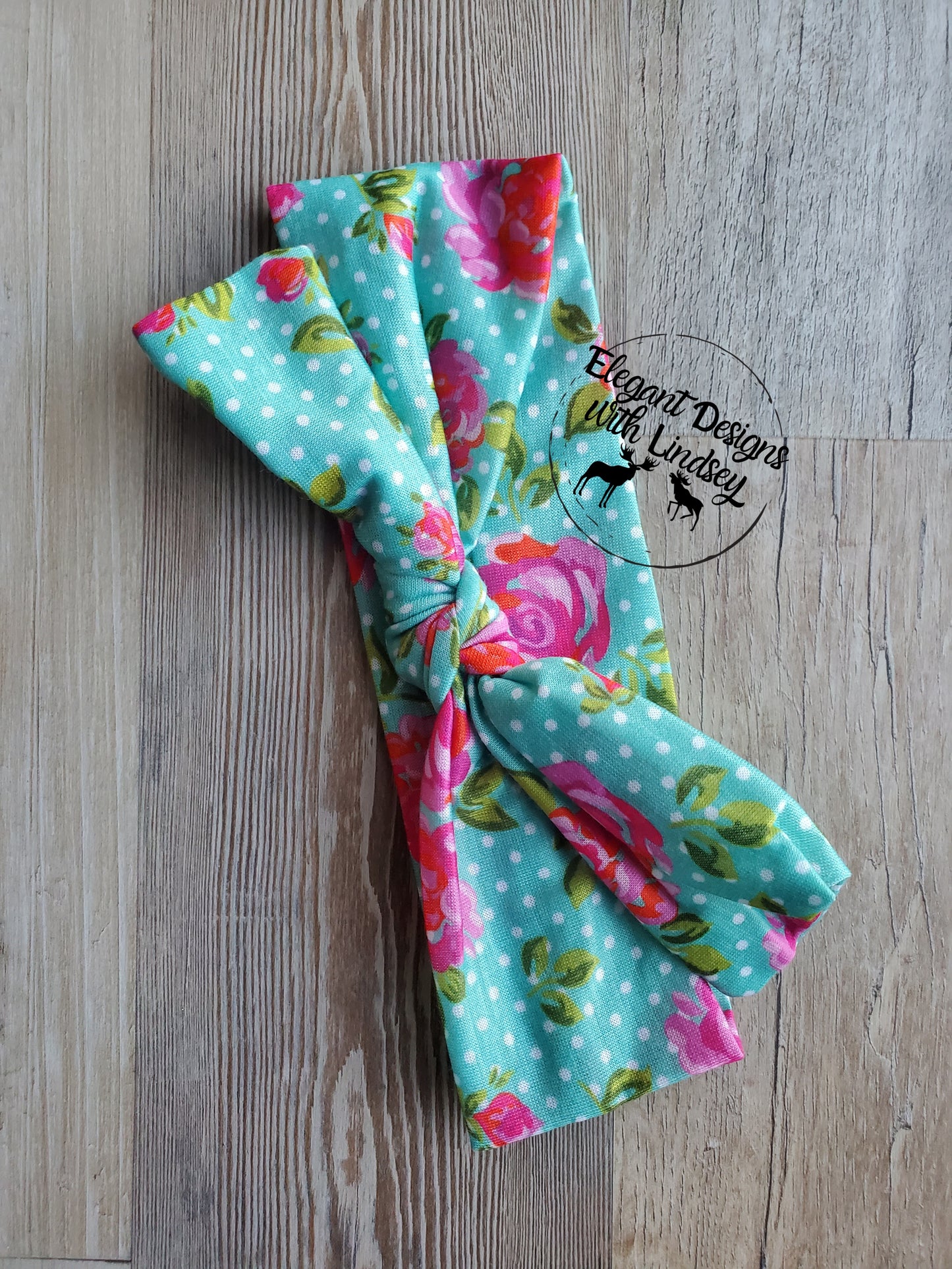 Teal Toddler Floral Infinity Headband