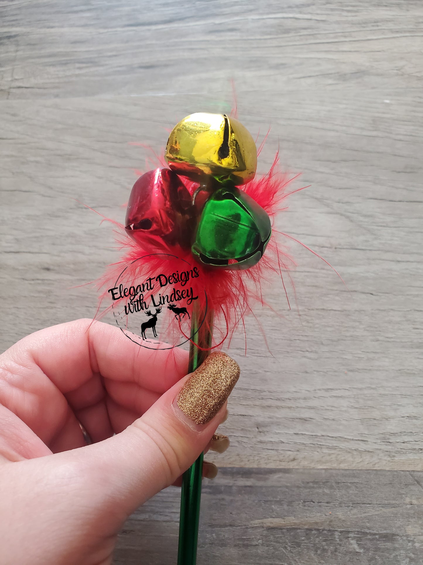 Green Christmas Bells Pen