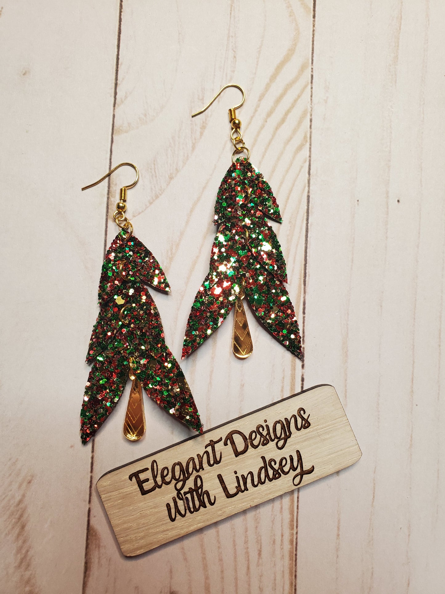 Tree Dangle faux leather earrings