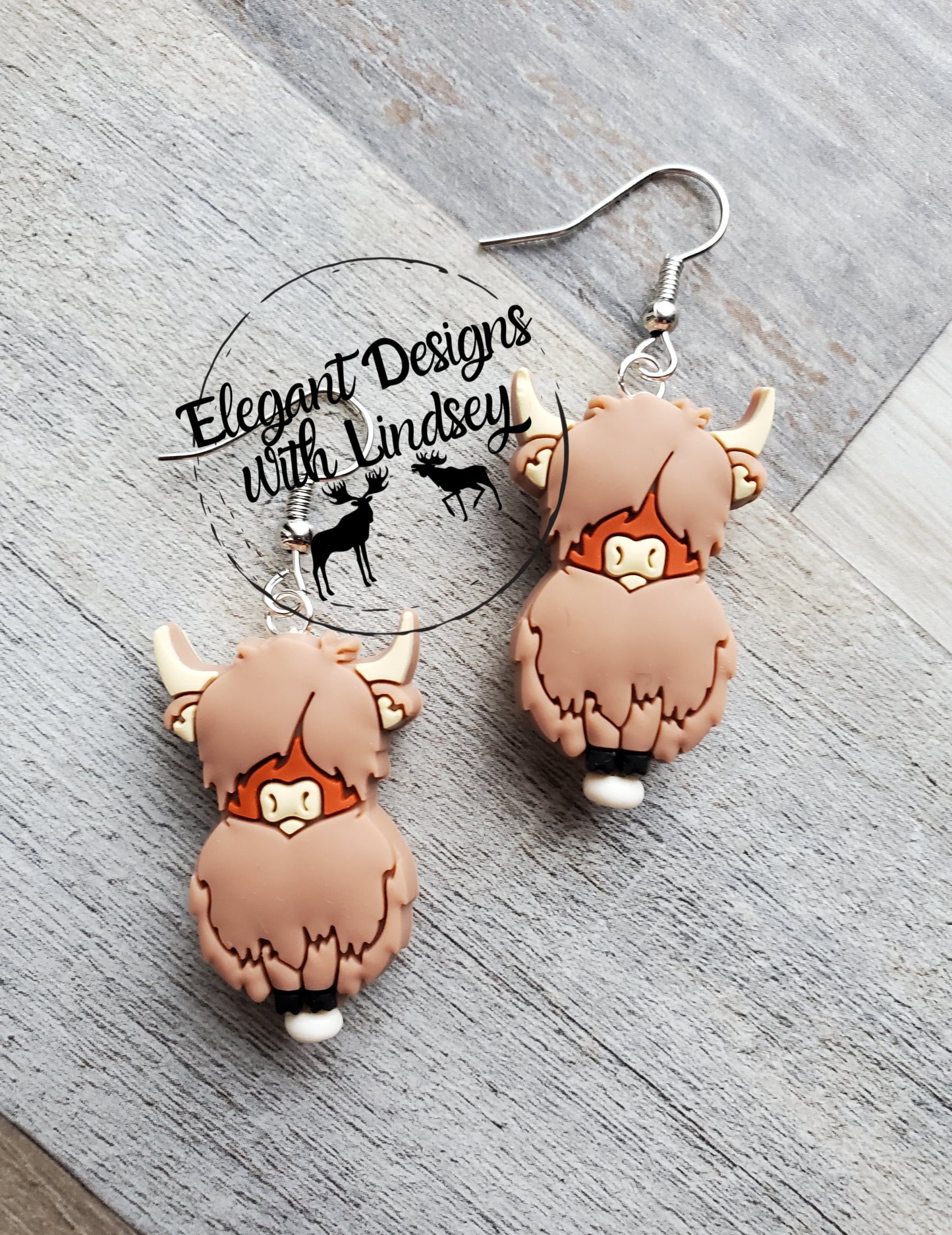 Hyland Cow Silicone Bead Earrings