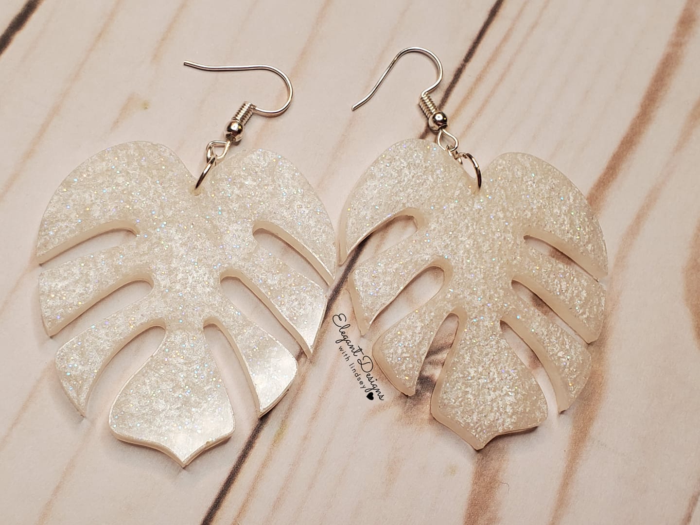 Resin Snowcus Pocus Leaf earrings