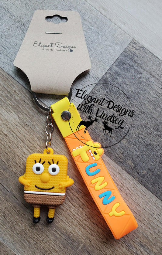 Yellow Square Guy Keychain