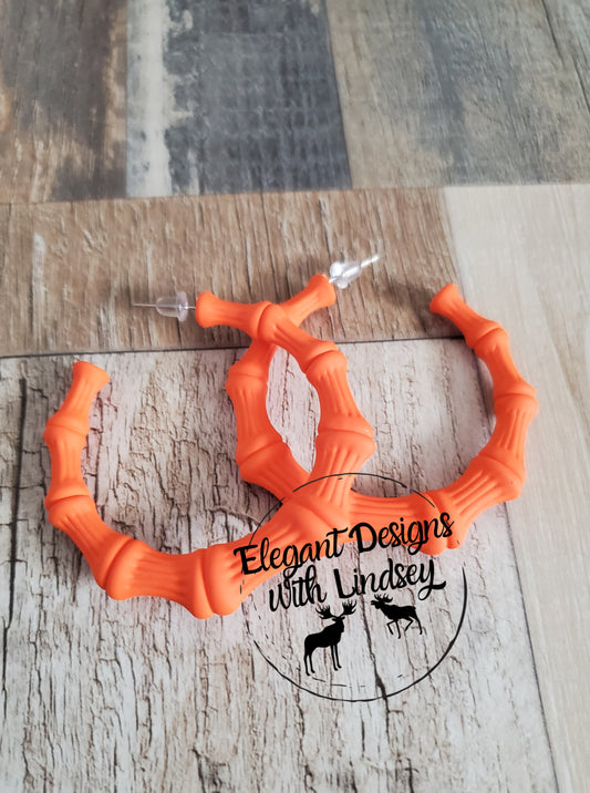 Orange Hoop Earrings