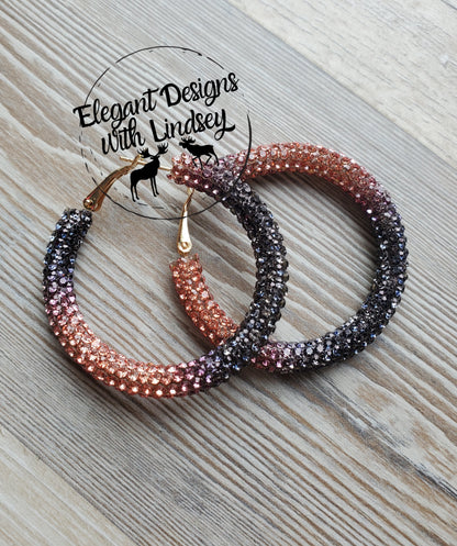 Halloween Rhinestone Hoop Earrings