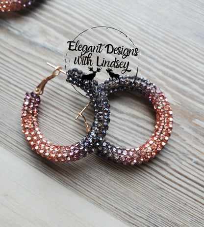 Halloween Rhinestone Hoop Earrings