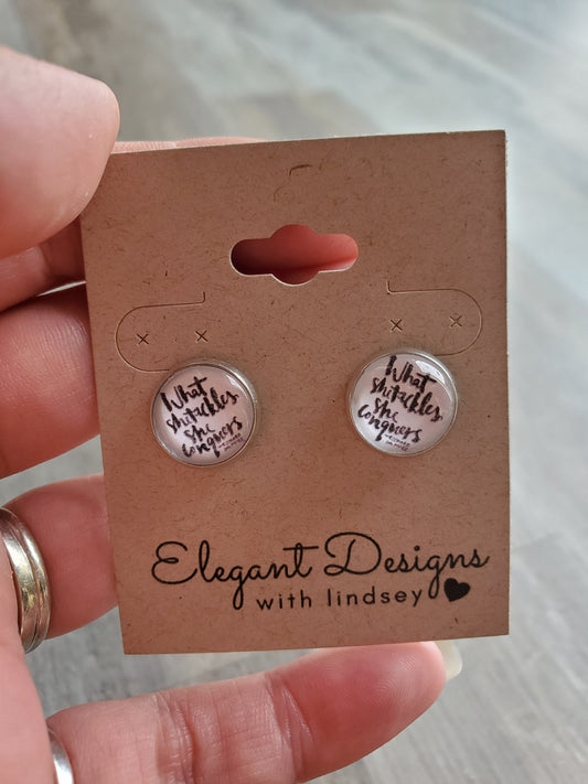 Glass G.G. What She Tackles Stud Earrings