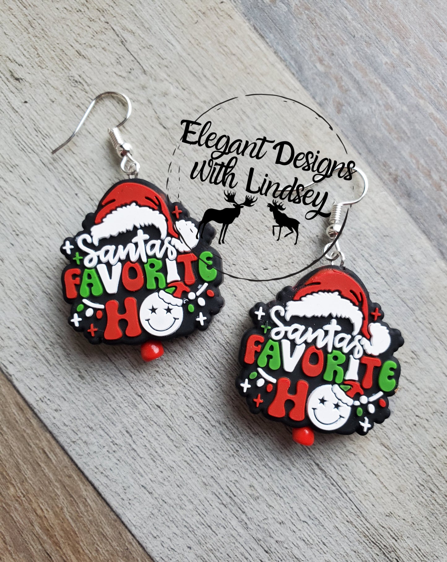 Santa's Favorite Ho Silicone Bead Earrings