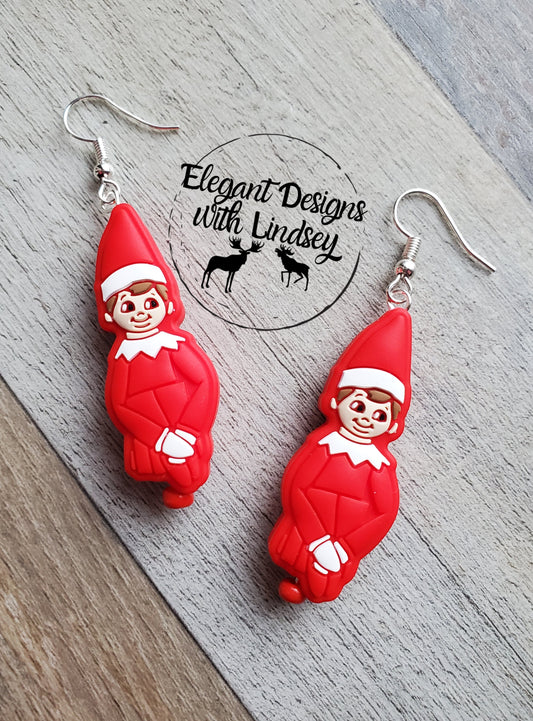 Creepy Guy On A Shelf Silicone Bead Earrings