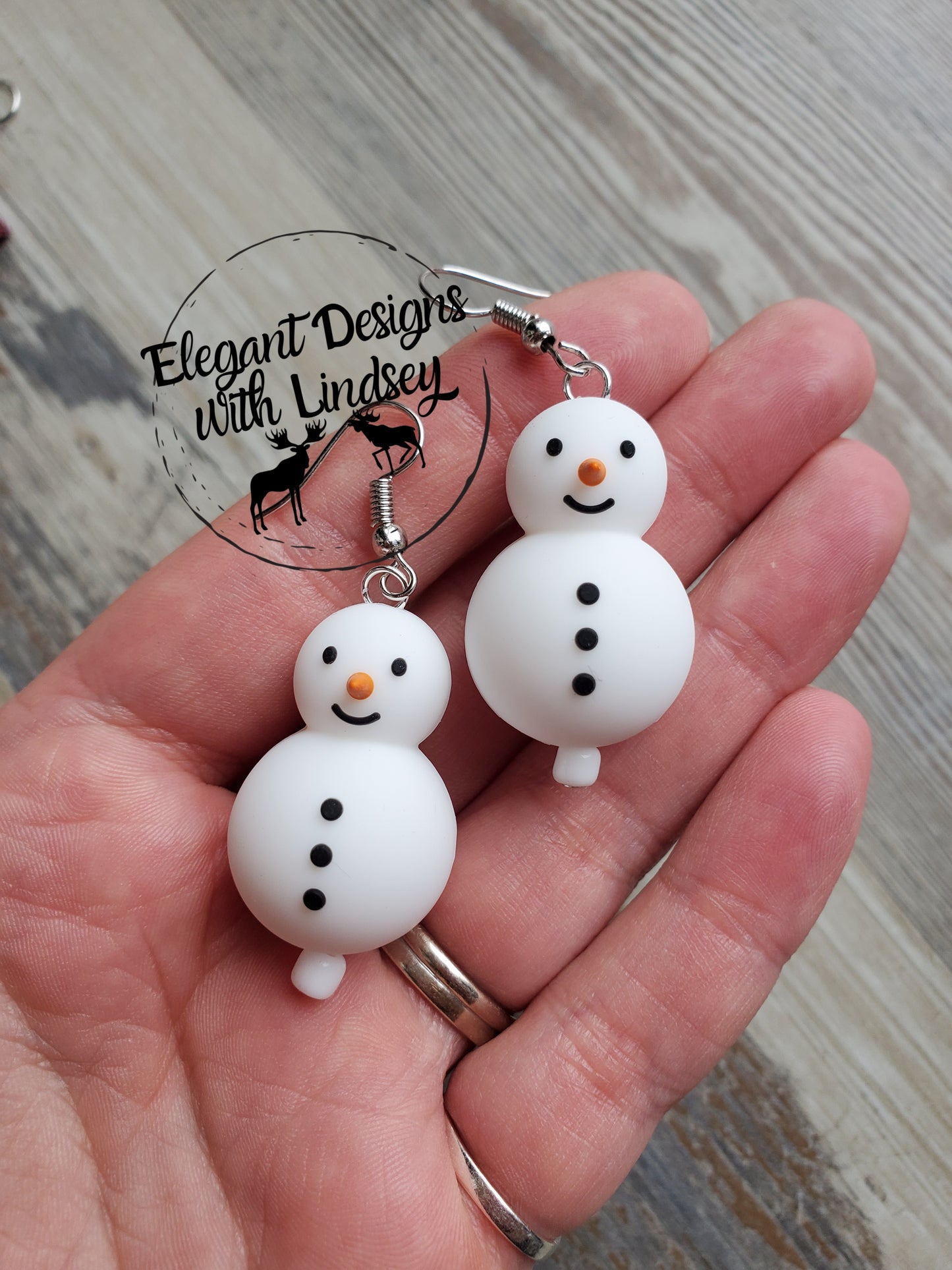 Snowman Silicone Bead Earrings