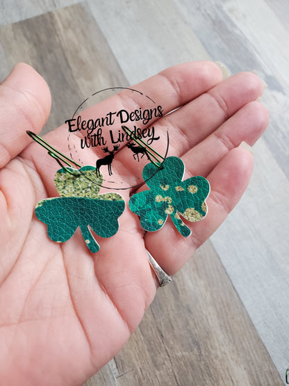Clover Faux leather earrings
