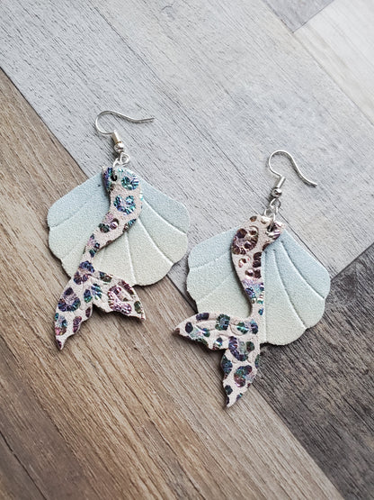 Under The Sea Genuine leather earrings
