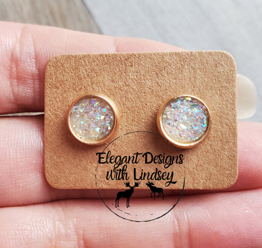 Clear Dusty Acrylic Stud Earrings