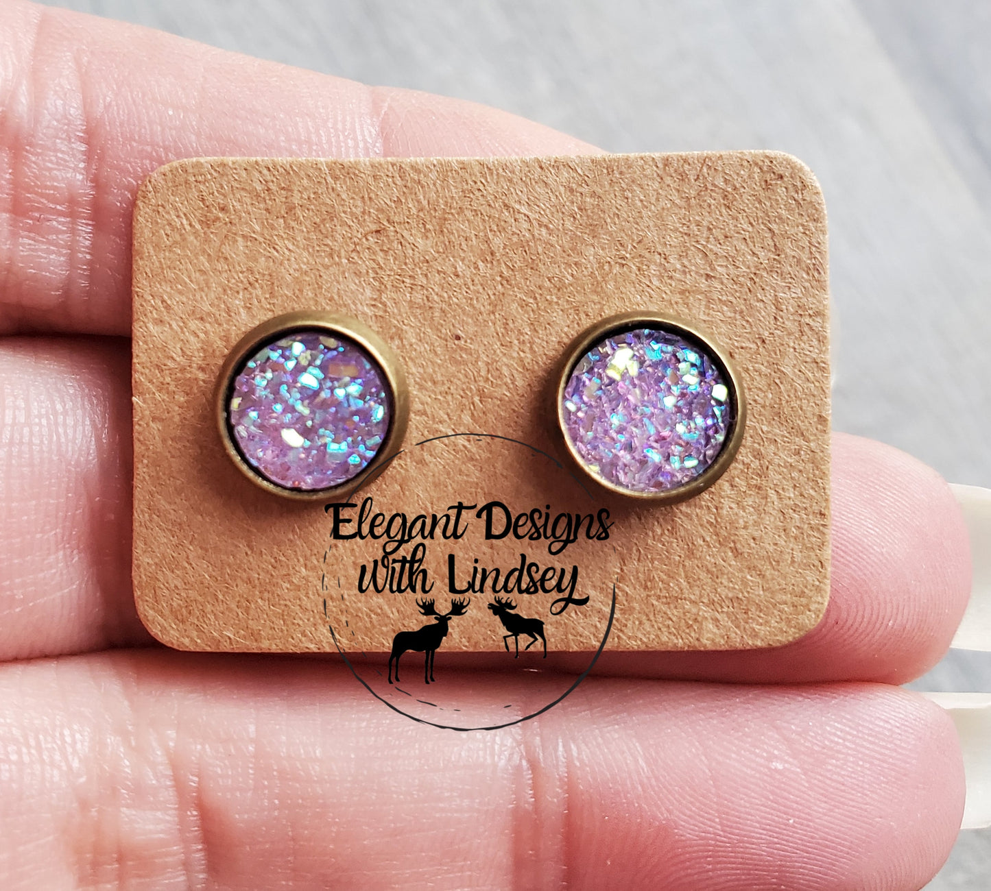 Light Purple Dusty Acrylic Stud Earrings