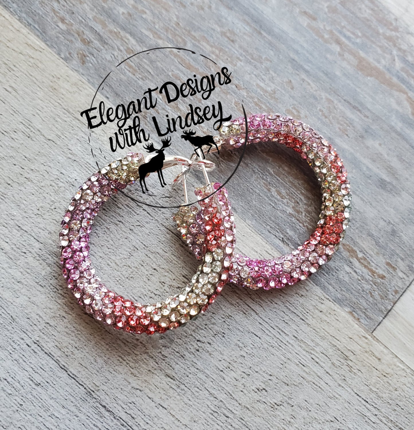 Spring Fling Rhinestone Hoop Earrings