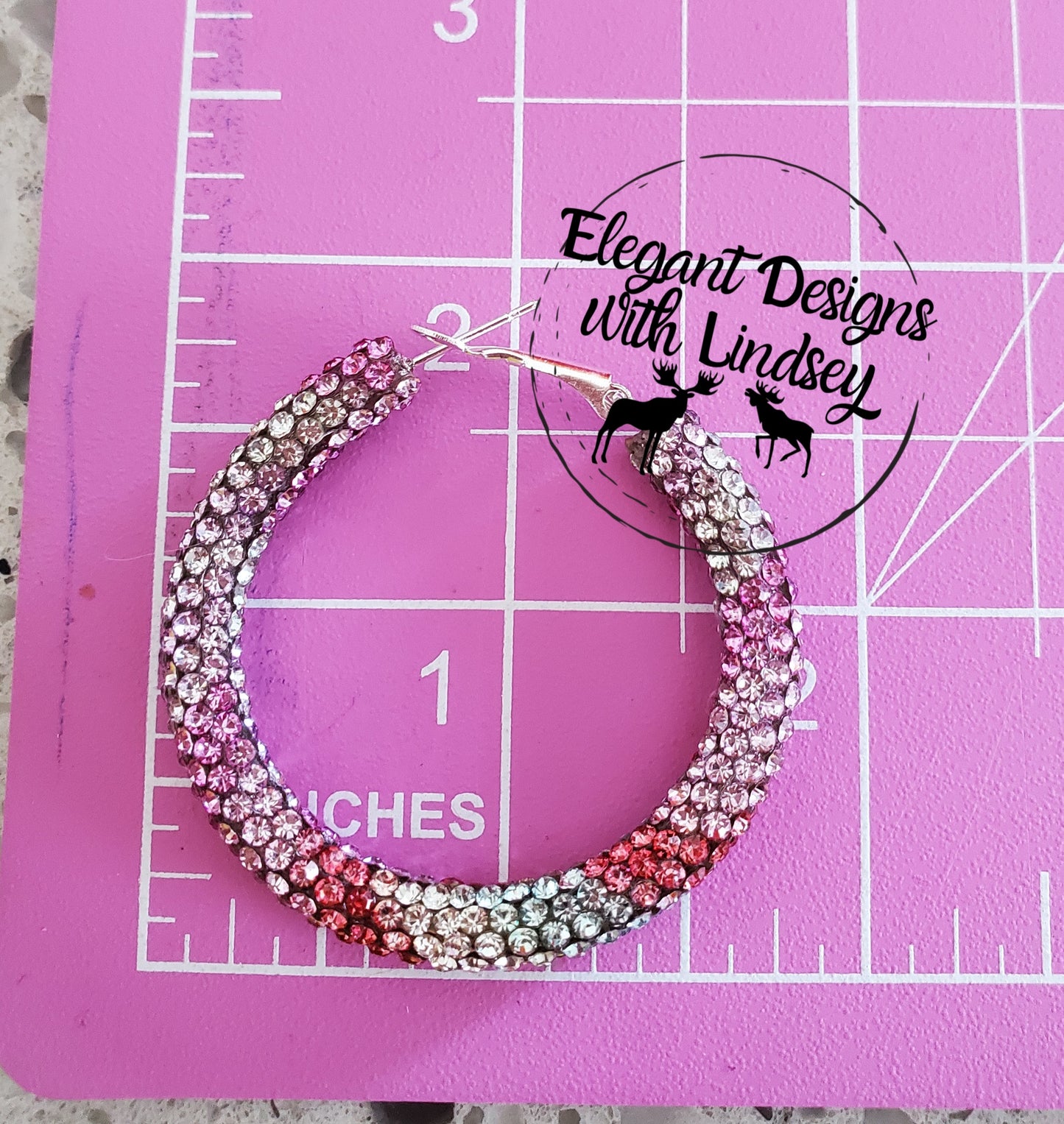 Spring Fling Rhinestone Hoop Earrings